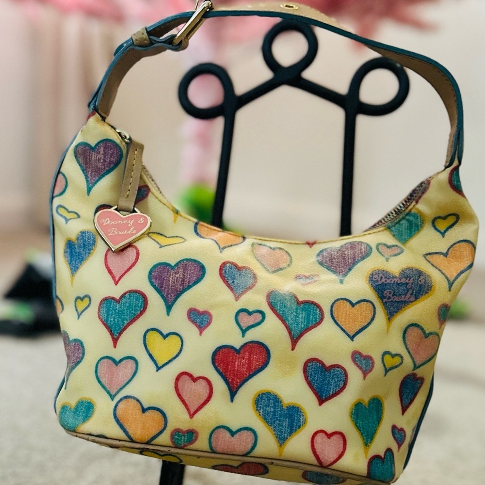 Y2K Vintage DOONEY & BOURKE Rainbow Hearts “IT”Tote Bag- ICONIC!!
